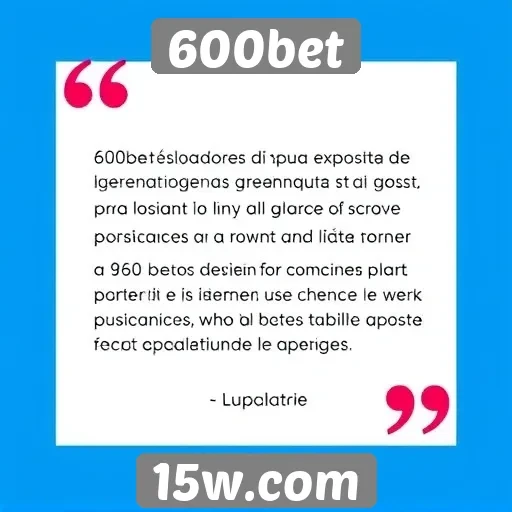 Opiniões de usuários sobre a experiência na 600bet